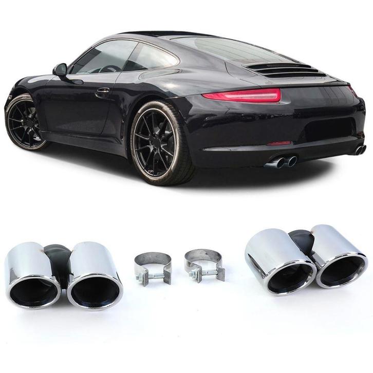 Uitlaat Sierstuk Zwart Voor Porsche 911 991.1 2011 / 2015 3., Auto diversen, Tuning en Styling, Ophalen of Verzenden