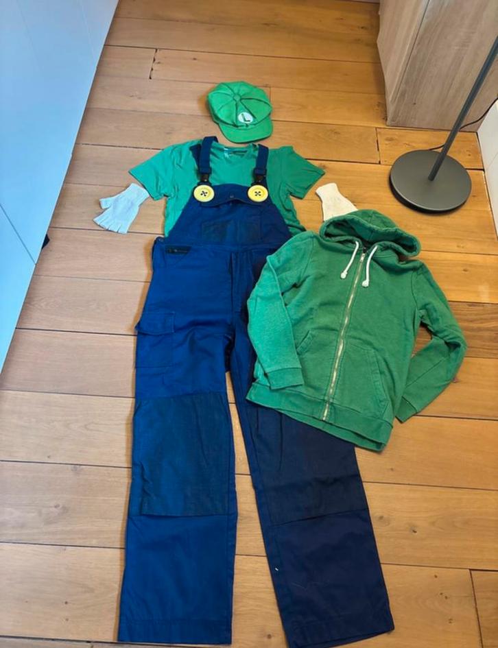 Carnaval mario bros luigi kostuum, Hobby en Vrije tijd, Feestartikelen, Zo goed als nieuw, Kostuum, Carnaval, Verzenden