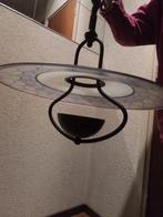 Art nouveau Jugendstil retro vintage glazen hanglamp, Huis en Inrichting, Lampen | Hanglampen, Ophalen of Verzenden, Zo goed als nieuw