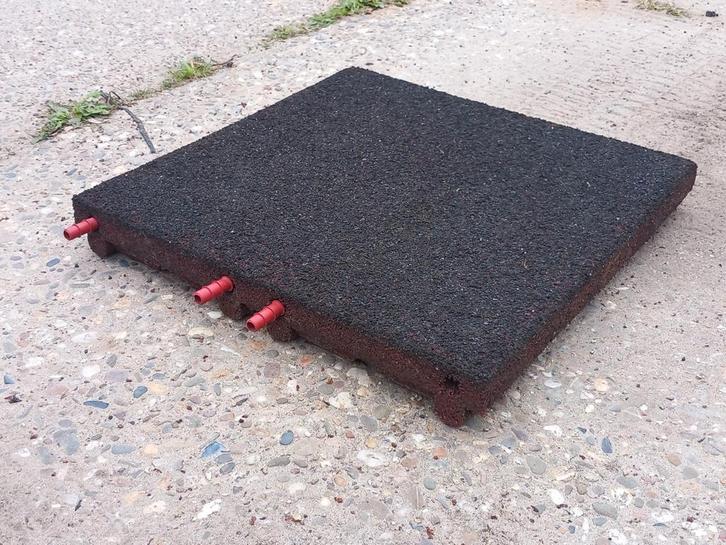 Black Friday-actie: 285 Rubber tegels 50x50x6,5. NU €4,30, Tuin en Terras, Tegels en Klinkers, Gebruikt, Overige typen, Rubber