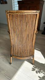 2 Stuks Rotan stoelen met blauw kussen., Blauw, Twee, Ophalen of Verzenden, Zo goed als nieuw