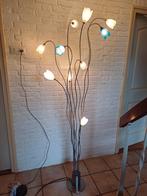 Harco loor design lamp rvs frame 10 tulpen opaalglas, Ophalen, Zo goed als nieuw, Glas, 150 tot 200 cm
