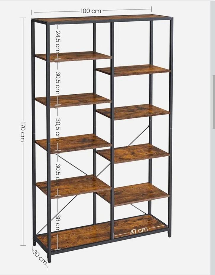 Vasagle Boekenkast - 5 Niveaus, Huis en Inrichting, Kasten | Boekenkasten, Nieuw, 50 tot 100 cm, 150 tot 200 cm, 25 tot 50 cm