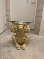 Bijzet tafel gouden aap, Minder dan 55 cm, Metaal of Aluminium, Rond, Zo goed als nieuw