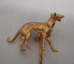 Antiek 14 karaat gouden revers speld met hond nr.430, Goud, Ophalen of Verzenden, Broche