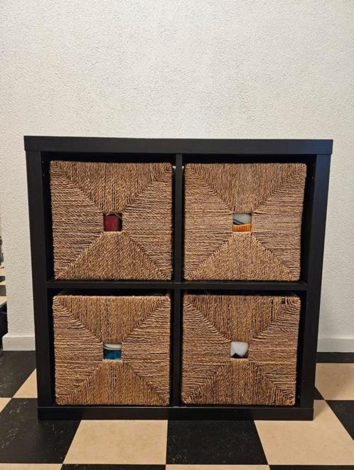 4x ikea Knipsa rieten rotan manden bakken, Huis en Inrichting, Woonaccessoires | Schalen en Manden, Zo goed als nieuw, Mand, Vierkant