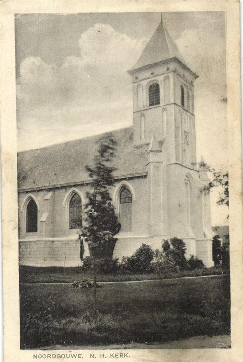 Noordgouwe. N.H. Kerk. - gelopen, Verzamelen, Ansichtkaarten | Nederland, Gelopen, Overijssel, Ophalen of Verzenden