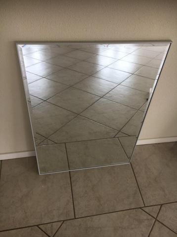 Nieuw wandspiegel facet geslepen glas H80xB58 aluminium rand