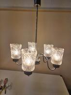 Vintage kroonluchter chroom en glas jaren 60, Ophalen, ,, ,, ,