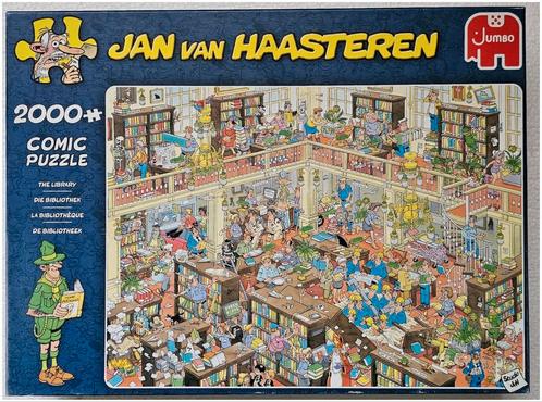 Jan van Haasteren- De Bibliotheek  - (2000 stuks), Hobby en Vrije tijd, Denksport en Puzzels, Zo goed als nieuw, Legpuzzel, 500 t/m 1500 stukjes