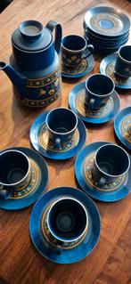 Vintage thee servies, Blauw Servies met  Details, Huis en Inrichting, Keuken | Servies, Ophalen of Verzenden, Zo goed als nieuw