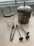 Vintage Verzilverde Ijsbucket & Suikerpot, Ophalen of Verzenden, Zilver