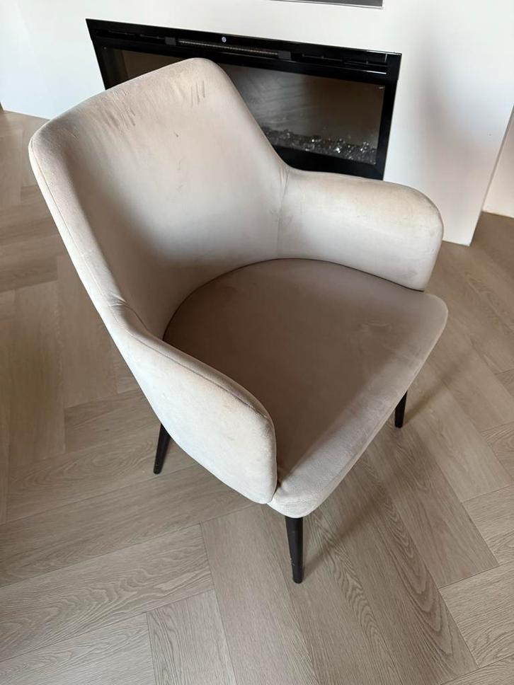 Richmond Interiors Stoelen - Set van 6 (Kaki), Huis en Inrichting, Stoelen, Zo goed als nieuw, Vijf, Zes of meer stoelen, Stof