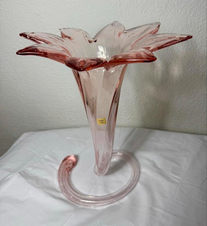 Murano Tulpenvaas, Handgemaakt, Jaren '70, Antiek en Kunst, Antiek | Glas en Kristal, Ophalen of Verzenden