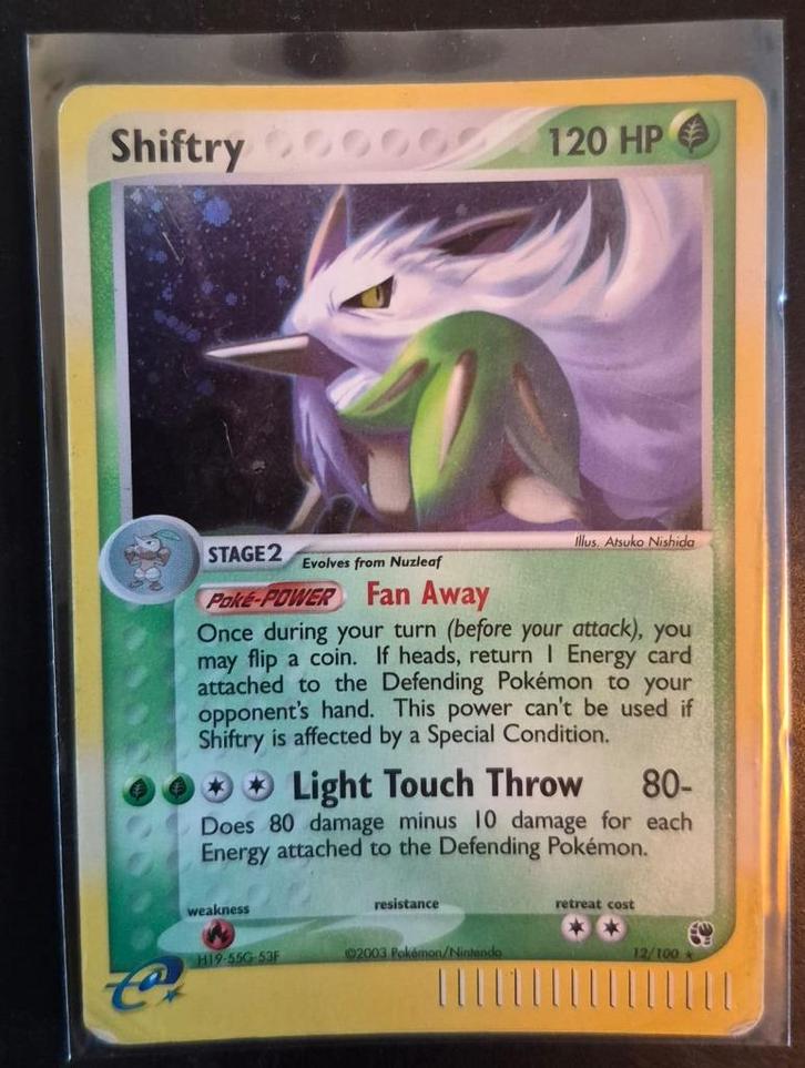 Shiftry (SS 12) EX Sandstorm - Singles, Hobby en Vrije tijd, Verzamelkaartspellen | Pokémon, Gebruikt, Losse kaart, Foil, Verzenden