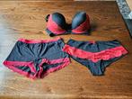 1. Nieuw Ongedragen Driedelig Lingerie Setje "Bonprix", Bonprix, Ophalen of Verzenden, Rood, Setje