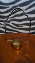 Goudkleurig waxinehouder voor aan de muur, Gebruikt, Overige kleuren, Ophalen of Verzenden, Metaal