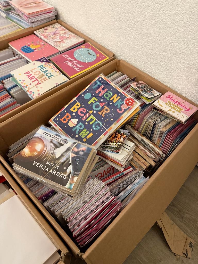 Complete voorraad wenskaarten – ongeveer 3.500 stuks!, Ophalen, Nieuw