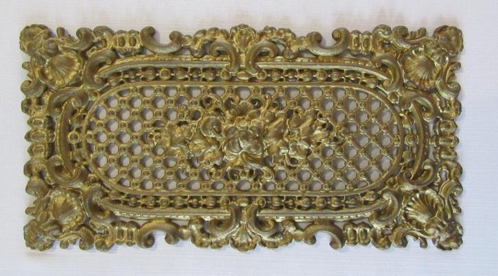 Antiek raamrooster origineel gietijzer deurrooster goudkleur, Antiek en Kunst, Antiek | Overige Antiek, Verzenden
