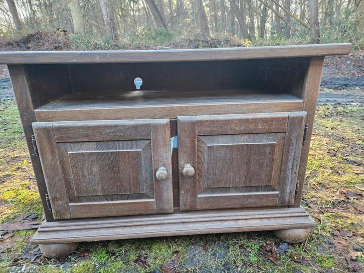 Eiken TV kast - 112x48x80 cm, Antiek en Kunst, Antiek | Meubels | Kasten, Ophalen