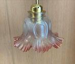 Vintage Roze Glazen lamp kapjes uit Frankrijk, Ophalen of Verzenden, Gebruikt, Glas, Minder dan 50 cm