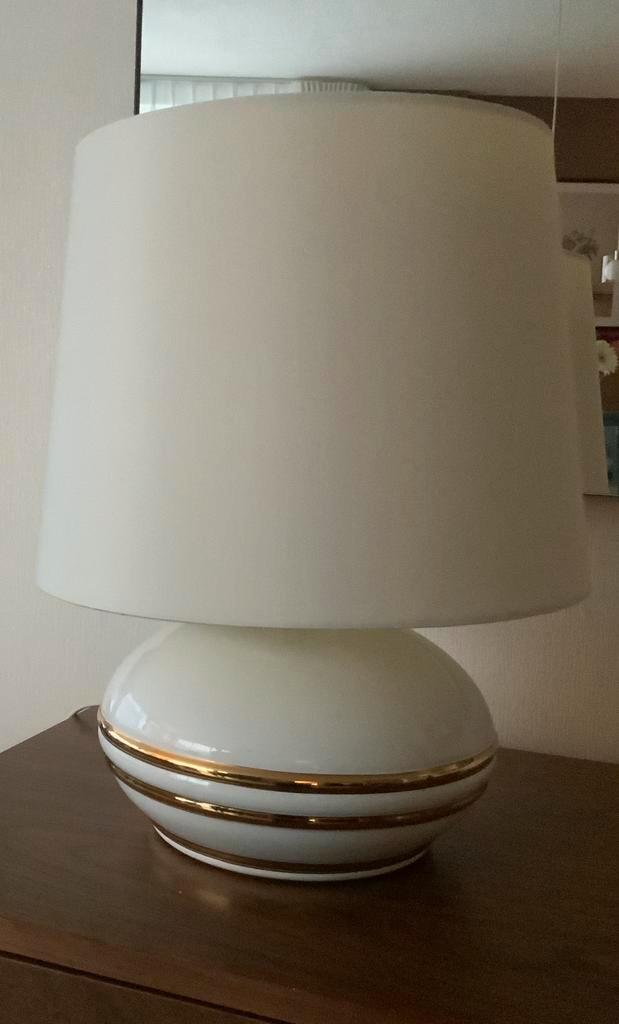 Tafellamp wit messing, Huis en Inrichting, Lampen | Tafellampen, Zo goed als nieuw, Minder dan 50 cm, Overige materialen, Ophalen