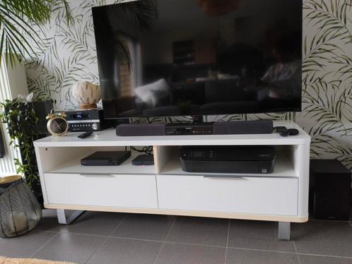 Hoogglans wit tv meubel, Huis en Inrichting, Kasten | Televisiemeubels, Gebruikt, Minder dan 100 cm, 25 tot 50 cm, Ophalen of Verzenden