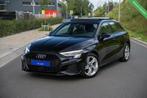 Audi A3 Sportback 35 TFSI 150PK|S Line|Org NL|1ste Eig|Panor, 4 cilinders, 150 pk, Leder en Stof, Zwart
