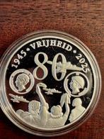 Penning 80 jaar vrijheid verzilverd, Ophalen of Verzenden, Nederland