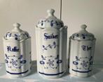 koffie thee suiker pot bus blauwe versiering vintage retro, Ophalen of Verzenden, Huis en Inrichting