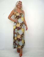 *Abfab Vintage Bruine Jurk met Bloemen 40*, Maat 38/40 (M), Impuls, Bruin, Ophalen of Verzenden