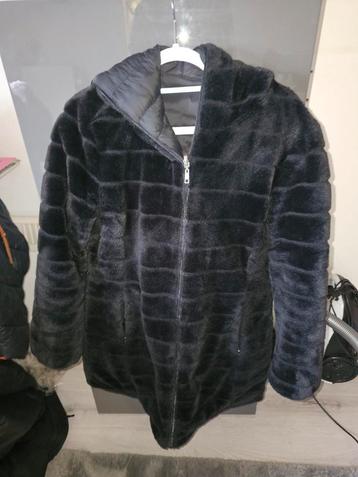 2-zijdige Winterjas XL - Teddy & Effen Zwart beschikbaar voor biedingen