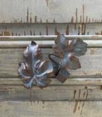 Franse set metalen gordijnroede eindknoppen met druivenblad, Ophalen of Verzenden, Zo goed als nieuw