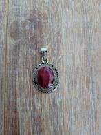 Nieuw! Rode granaat edelsteen hanger 925 zilver, Ophalen of Verzenden, Nieuw, Rood, Zilver