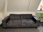 Grijze velours 3 zits bank, Huis en Inrichting, Banken | Bankstellen, Ophalen, Gebruikt, Driepersoons, 75 tot 100 cm