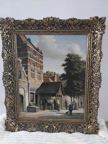 Schilderij olieverf naar Cornelis Springer . beschikbaar voor biedingen