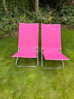 Roze tuin lounge klapstoeltjes, Tuin en Terras, Tuinstoelen, Ophalen, Gebruikt, Overige materialen, Inklapbaar