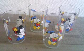 The walt Disney company kinderglazen 1985 4 stuks donald en  beschikbaar voor biedingen