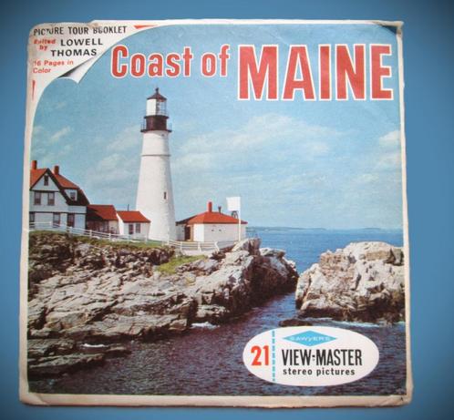 View-Master Reels Coast of Maine~nr A 716~+ boekje, Verzamelen, Retro, Overige typen, Ophalen of Verzenden