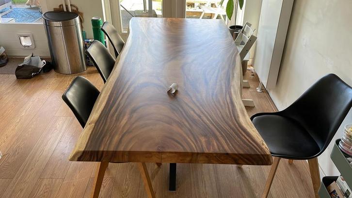 Mooie Eetkamer Tafel - Boomstamtafel, Huis en Inrichting, Tafels | Eettafels, Gebruikt, 100 tot 150 cm, 150 tot 200 cm, Vijf personen of meer