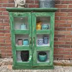 NIEUW PTMD indiaas vitrinekastje indiase kast vintage groen, Huis en Inrichting, Kasten | Vitrinekasten, Ophalen, 50 tot 100 cm