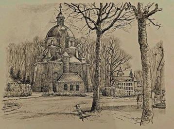 Tekening Renswoude ... "N.H. kerk " ... beschikbaar voor biedingen