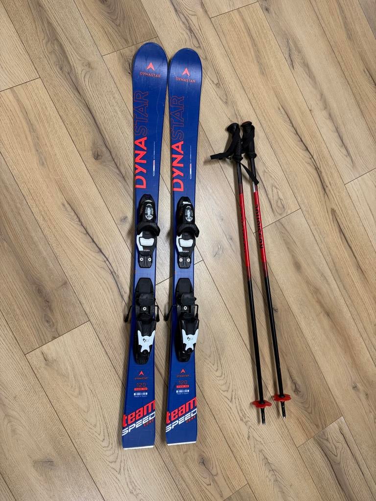 Dynastar kinderski's 120cm met stokken, Sport en Fitness, Skiën en Langlaufen, Zo goed als nieuw, Ski's, Skiën, Carve, 100 tot 140 cm