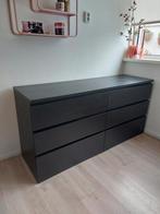 Zwarte malm ladekast IKEA, 5 laden of meer, Ophalen, Gebruikt, 150 tot 200 cm