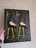 Vogel schilderij op hardboard, Ophalen of Verzenden