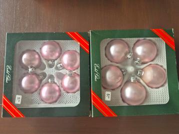 Kerstballen | rose | glas beschikbaar voor biedingen