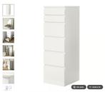 Ikea hoge Malm ladenkast 6 lades spiegel klep Wit, Ophalen, Minder dan 50 cm, 5 laden of meer, 100 tot 150 cm