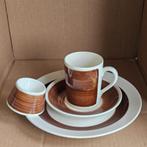 Sphinx servies wit bruin ontbijtset, Ophalen of Verzenden, Zo goed als nieuw, Keramiek, Overige stijlen