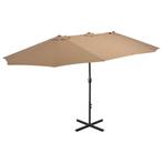 Parasol met aluminium paal 460x270 cm taupe, Tuin en Terras, Tuinmeubel-accessoires, Nieuw, Ophalen of Verzenden