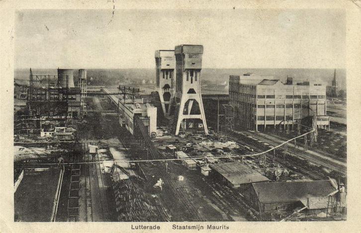 Lutterade - Staatsmijn Maurits - gezicht op - gelopen, Verzamelen, Ansichtkaarten | Nederland, Gelopen, Friesland, Voor 1920, Ophalen of Verzenden